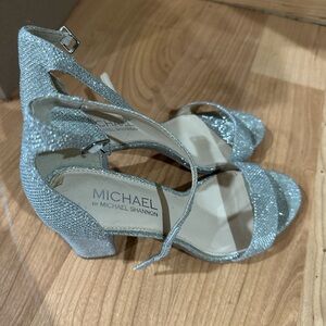 Michael Shannon silver sparkly heels